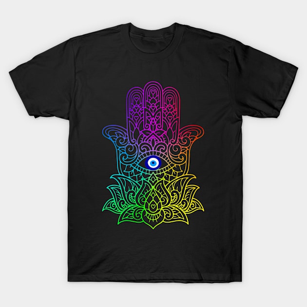 hand of hamsa evil eye T-Shirt by livania